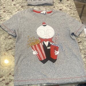 Gray Graphic T-Shirt with Cartoon Design